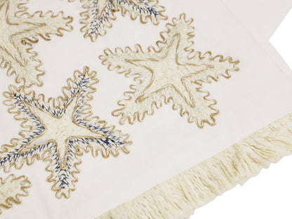 Coralie Linen Starfish Embroidered Table Runner 220X35CM
