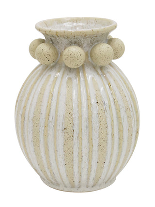 Admire Ceramic Vase White & Natural Short 21X27CM