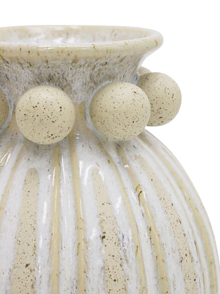 Admire Ceramic Vase White & Natural Short 21X27CM