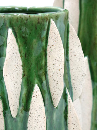 Arushi Ceramic Vase Emerald & Natural 19X27CM Short