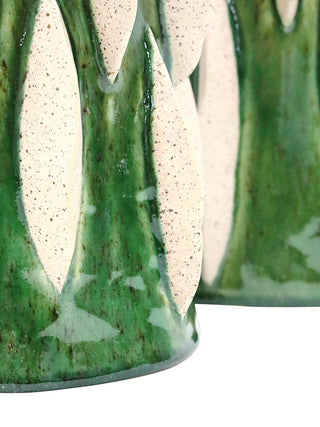 Arushi Ceramic Vase Emerald & Natural 20X33CM Tall