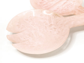 S/2 Aura Resin Salad Servers Milky White