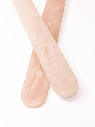 S/2 Aura Resin Salad Servers Milky White