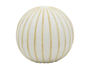 Stripes Terracotta Decorative Ball Off White 16X15CM