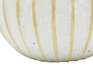 Stripes Terracotta Decorative Ball Off White 16X15CM