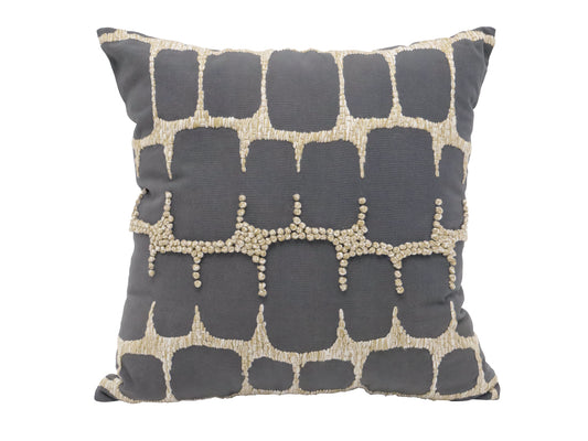 Zazu Velvet Stone Wash Square Cushion Black & Natural 45x45cm