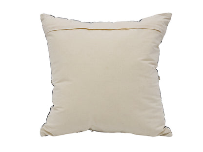 Zazu Velvet Stone Wash Square Cushion Black & Natural 45x45cm