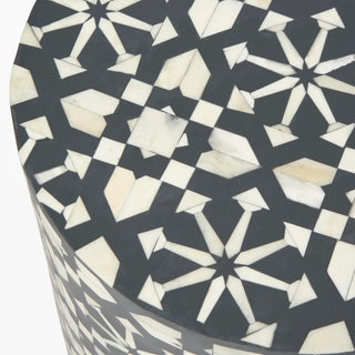 Adina Bone Inlay Side Table Grey White