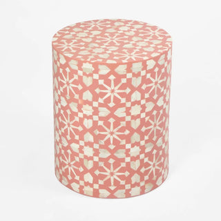 Adina Bone Inlay Side Table Peach White
