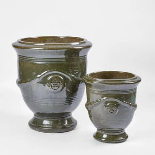 Anduze 2 Piece Ceramic Planter Set Green