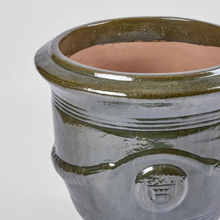 Anduze 2 Piece Ceramic Planter Set Green