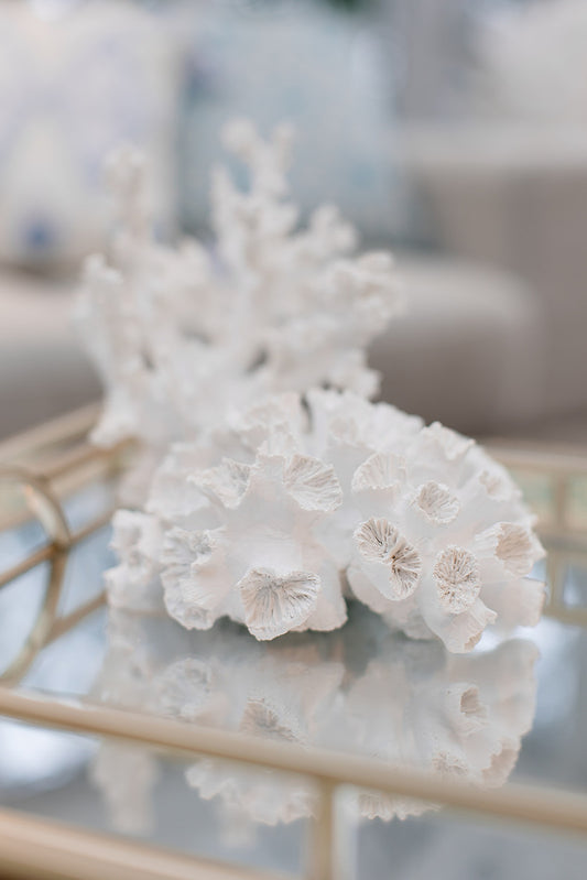 Anemone Coral Resin Sculpture - White