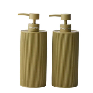 Sid Resin 2 Piece Shampoo & Conditioner Dispenser Set Olive