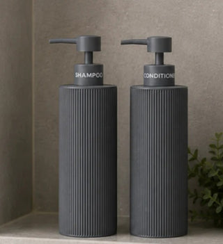 Sid Resin 2 Piece Shampoo & Conditioner Dispenser Set Charcoal