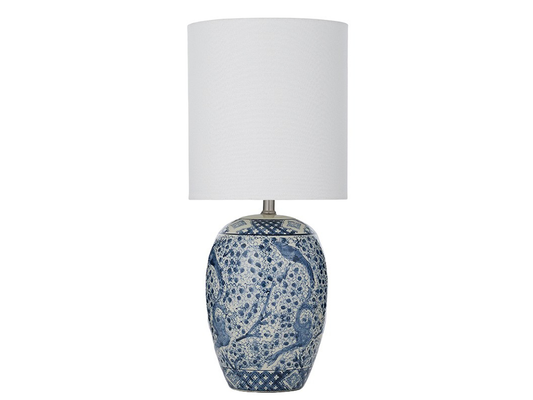 Bai Ceramic Table Lamp - Navy/White