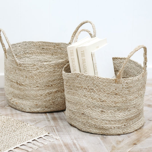 Natural Jute Basket Set of 2