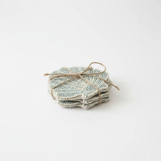 Venus S/4 Beaded Coasters 10cm Seafoam