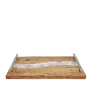 J.Elliot Bently Serving Tray With Handles WHITE 60x28cm