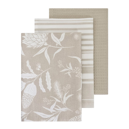 J.Elliot Bindi 3 pack beige/grey tea towels