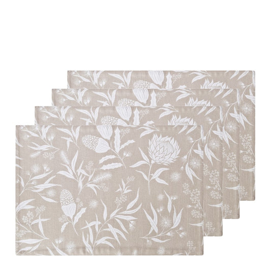 J.Elliot Bindi 4 pack placemats in grey beige