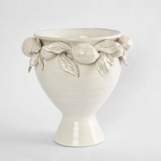 Blanca Lemon White Ceramic Urn