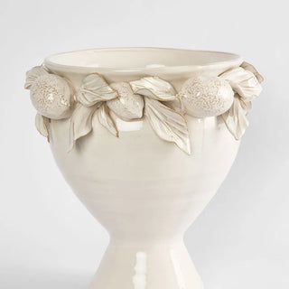 Blanca Lemon White Ceramic Urn