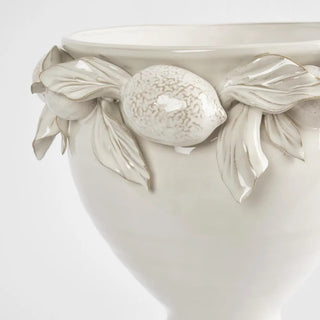 Blanca Lemon White Ceramic Urn