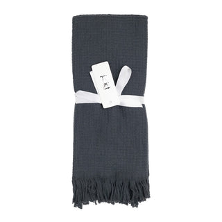J.Elliot Camilla set of 2 waffle bath hand towels coal
