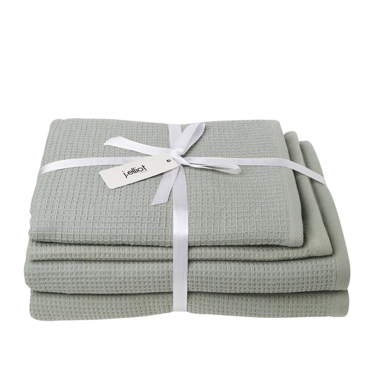 J.Elliot Camilla waffle 4 piece bath towel set pistachio