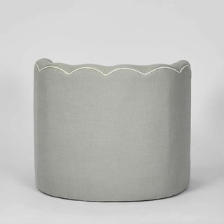 Camille Scallop Armchair Seafoam with White Piping