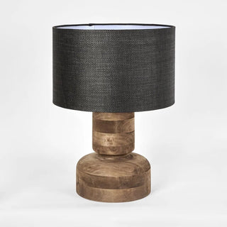 Clem Timber Table Lamp Black Shade