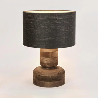 Clem Timber Table Lamp Black Shade