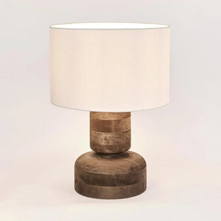 Clem Timber Table Lamp White Shade