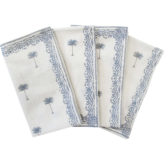 Set of 4 Palm Tree Cotton Napkins