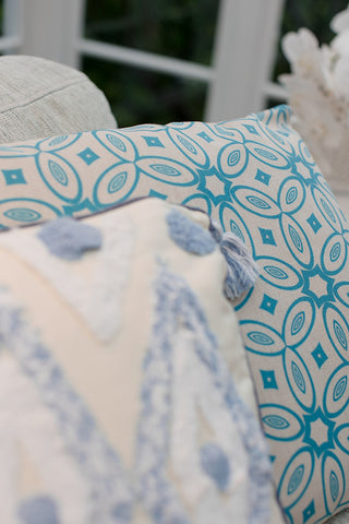 Blue Bohemian Diamond Cushion 45x45cm