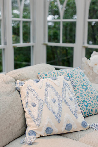 Blue Bohemian Diamond Cushion 45x45cm