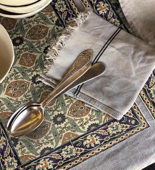 Set of 4 Beija Flor Armenian Framed Amber Vinyl Placemats