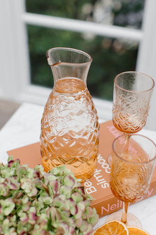 Peach /Pink Vintage Decanter Jug