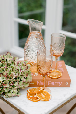 Peach /Pink Vintage Decanter Jug