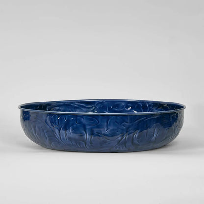 Embossed Enamel Serving Bowl LGE Blue