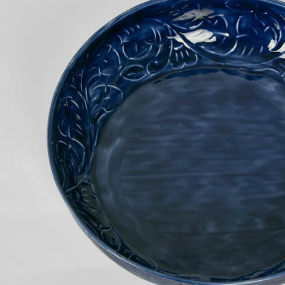 Embossed Enamel Serving Bowl LGE Blue