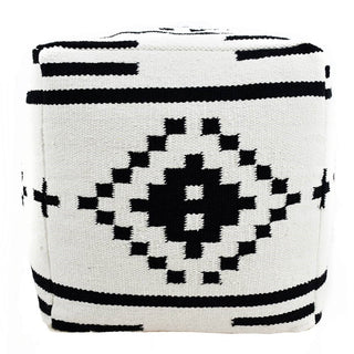J.Elliot Ezra Foot Stool Ottoman White/Black 45cm x 45cm x 40cm