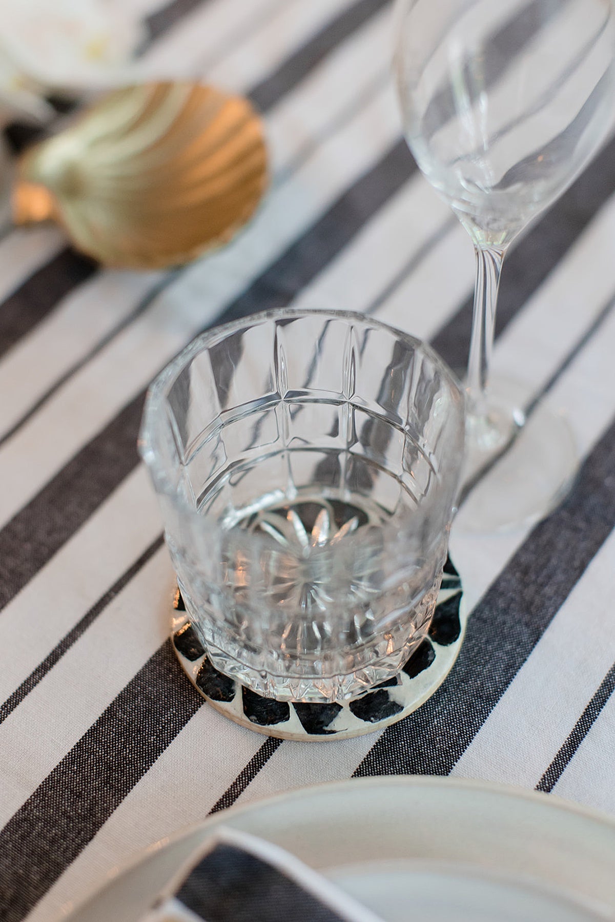 Gia S/6 Inlay Coasters - Grey/Ivory