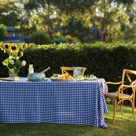 J Elliot Ginny rectangle navy tablecloth 150 x 250cm