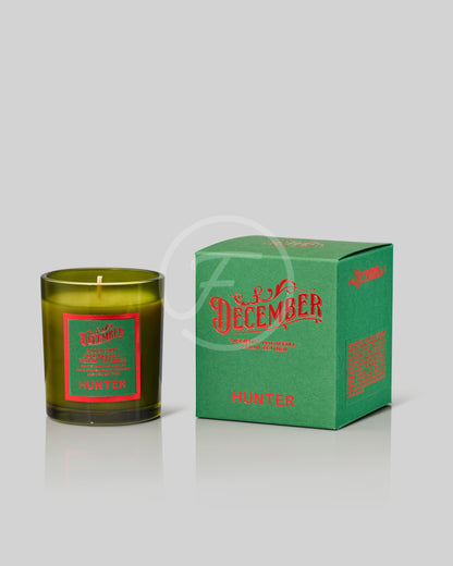 Hunter Candles Christmas DECEMBER Pine Cedar Rosemary Leather