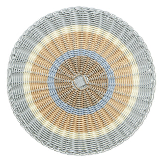 S/4 Ravello Woven Natural & Blue Table Placemat 38cm