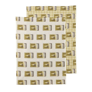Set/2 Sardine Cotton Tea Towels 50x70cm Olive