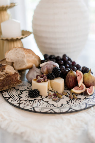 Aleah ceramic cheese board-Black