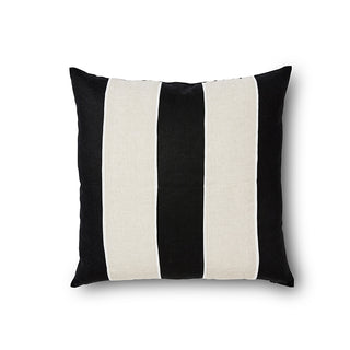 Riley Black/linen Patch Cushion 55CM X 55CM