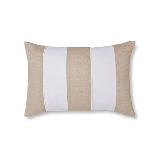 Riley White/linen Patch Cushion 40X60CM Duck Feather Filled